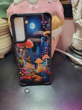 S21 Samsung Phone Case with Colorful Mushroom Nightscape